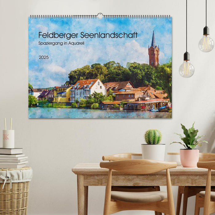 Feldberger Seenlandschaft - Spaziergang in Aquarell (CALVENDO Wandkalender 2025)