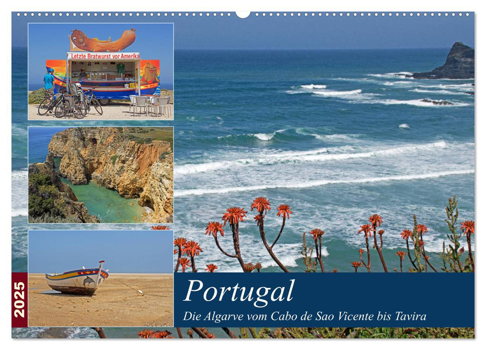 Portugal - Die Algarve vom Cabo de Sao Vicente bis Tavira (CALVENDO Wandkalender 2025)