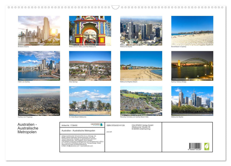 Australien - Australische Metropolen (CALVENDO Wandkalender 2025)