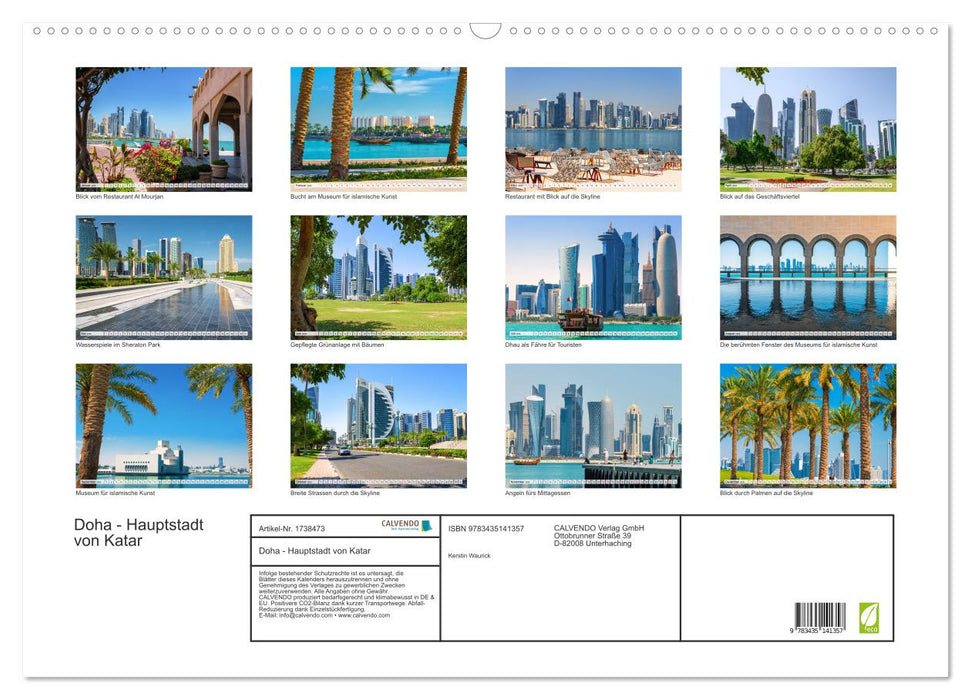 Doha - Hauptstadt von Katar (CALVENDO Wandkalender 2025)