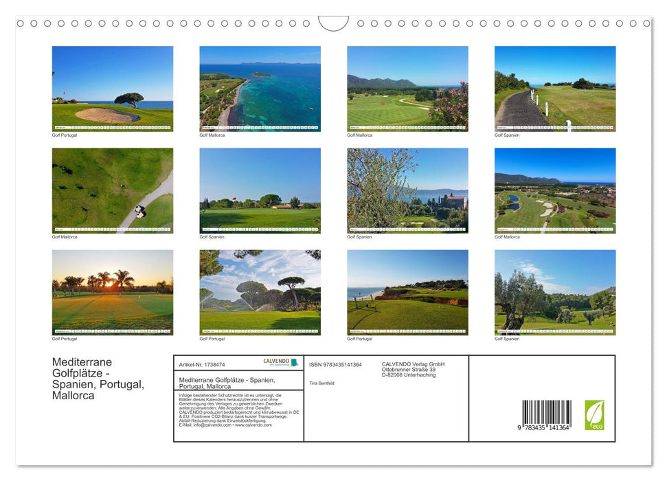 Mediterrane Golfplätze - Spanien, Portugal, Mallorca (CALVENDO Wandkalender 2025)