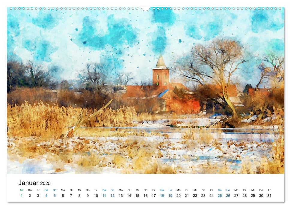 Havelland in Aquarell (CALVENDO Premium Wandkalender 2025)