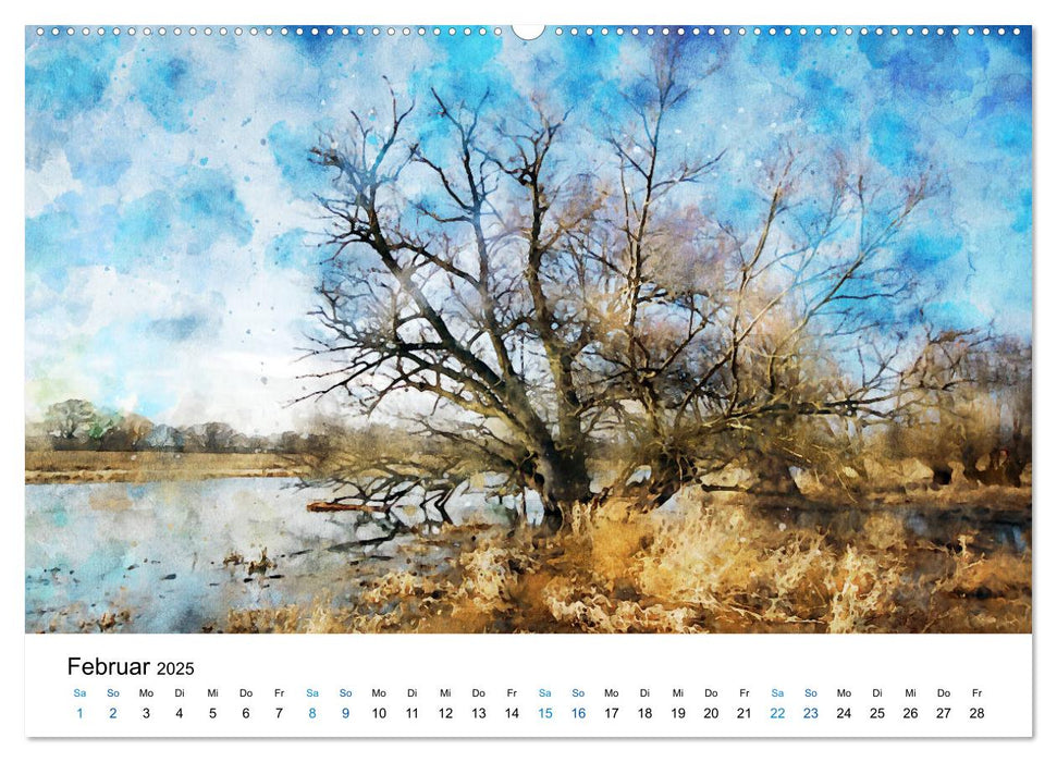 Havelland in Aquarell (CALVENDO Premium Wandkalender 2025)