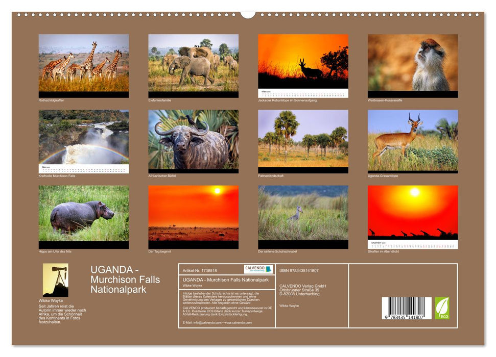 UGANDA - Murchison Falls Nationalpark (CALVENDO Premium Wandkalender 2025)