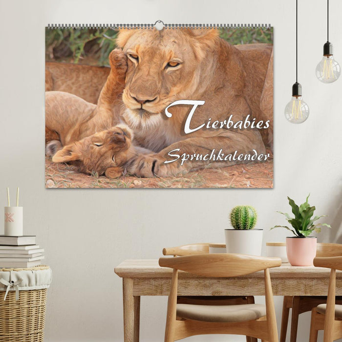 Tierbabies - Spruchkalender (CALVENDO Wandkalender 2025)