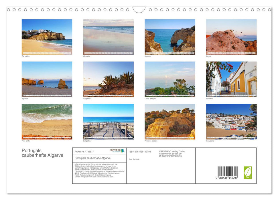 Portugals zauberhafte Algarve (CALVENDO Wandkalender 2025)