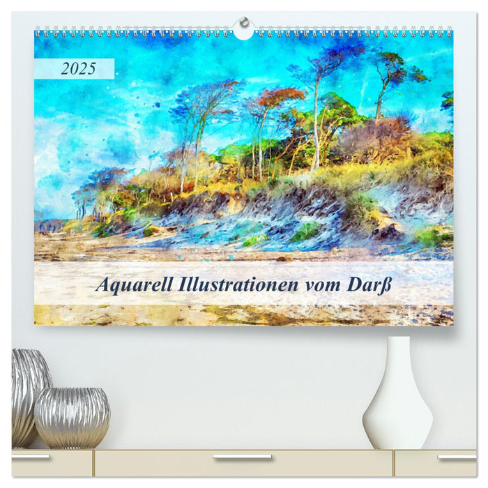 Aquarell Illustrationen vom Darß (CALVENDO Premium Wandkalender 2025)