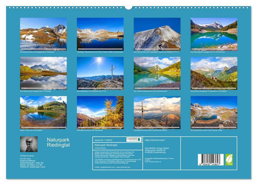 Naturpark Riedingtal (CALVENDO Premium Wandkalender 2025)