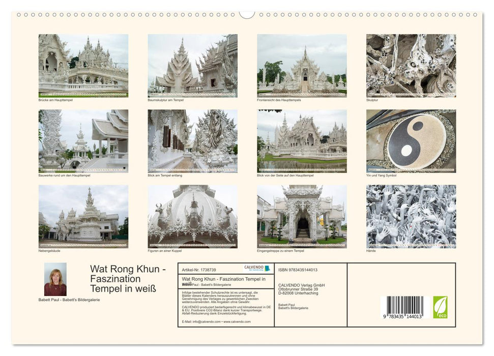 Wat Rong Khun - Faszination Tempel in weiß (CALVENDO Premium Wandkalender 2025)