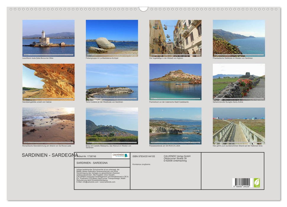 SARDINIEN - SARDEGNA (CALVENDO Wandkalender 2025)