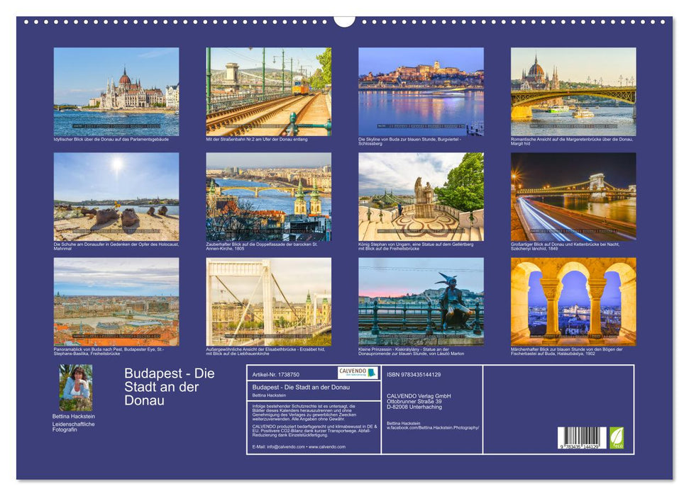 Budapest - Die Stadt an der Donau (CALVENDO Wandkalender 2025)