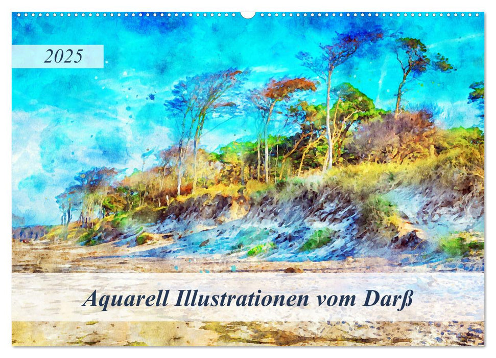 Aquarell Illustrationen vom Darß (CALVENDO Wandkalender 2025)