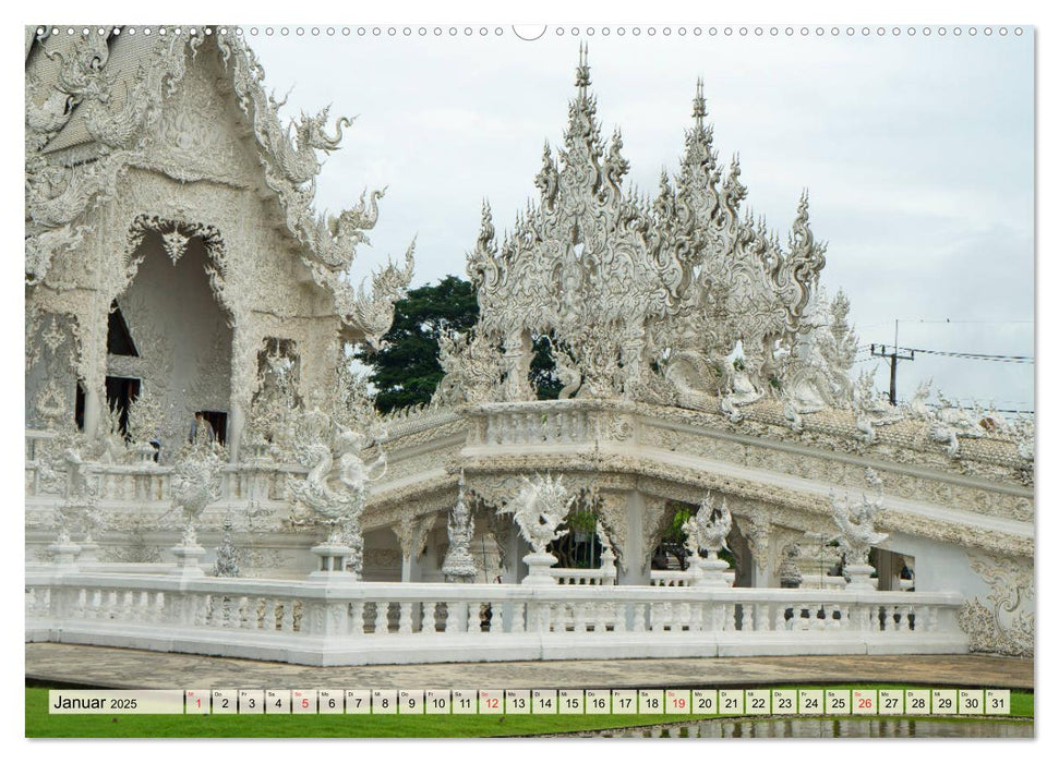 Wat Rong Khun - Faszination Tempel in weiß (CALVENDO Wandkalender 2025)