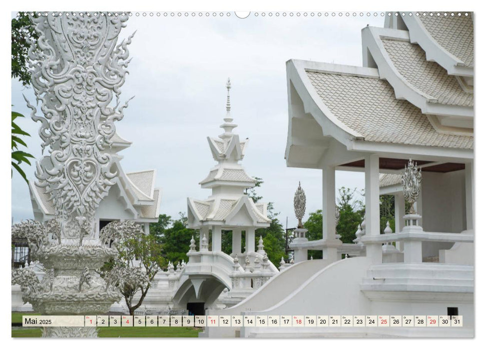 Wat Rong Khun - Faszination Tempel in weiß (CALVENDO Wandkalender 2025)