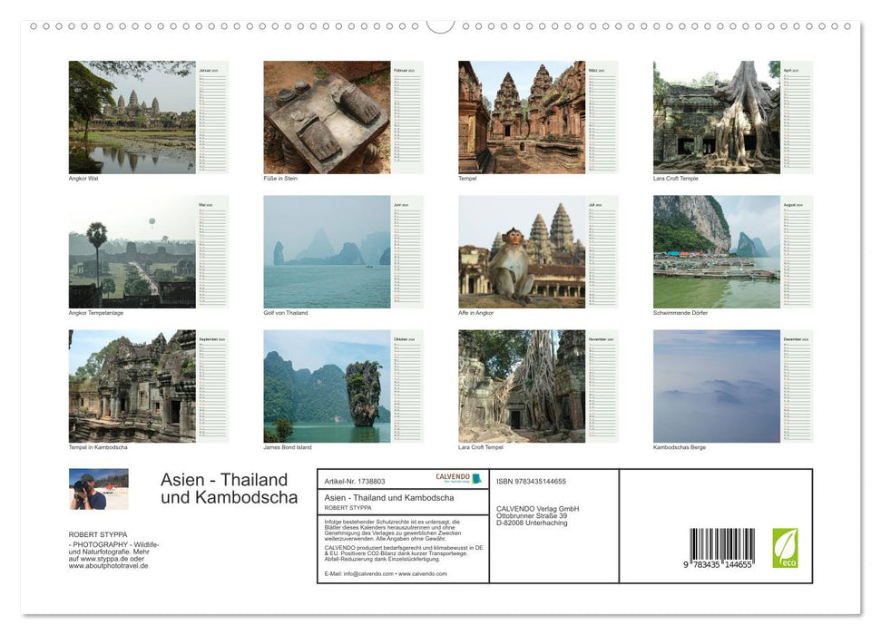 Asien - Thailand und Kambodscha (CALVENDO Premium Wandkalender 2025)