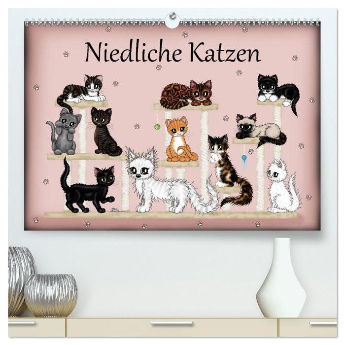 Niedliche Katzen (CALVENDO Premium Wandkalender 2025)