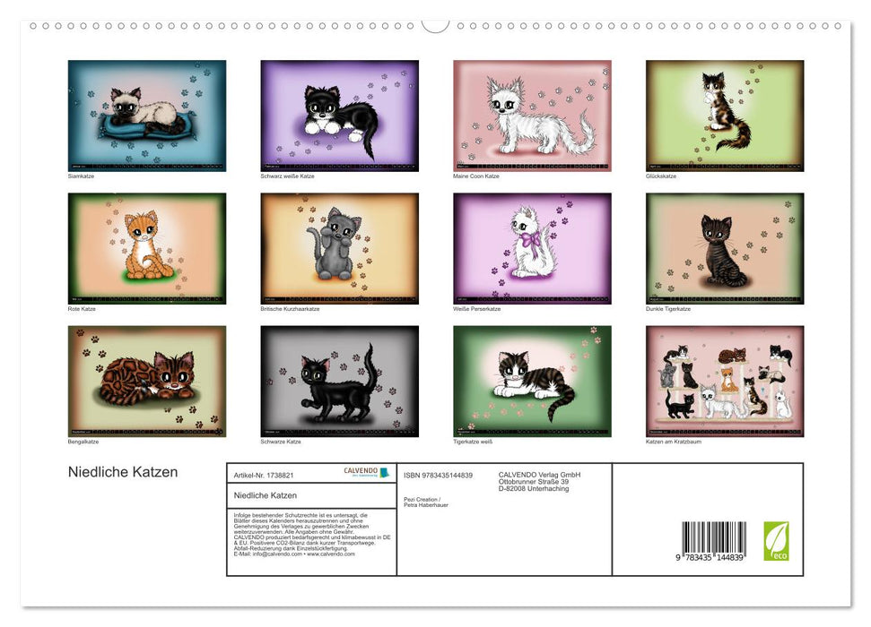 Niedliche Katzen (CALVENDO Premium Wandkalender 2025)