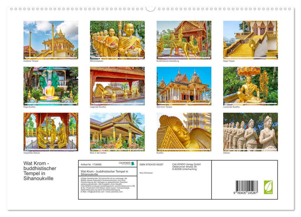 Wat Krom - buddhistischer Tempel in Sihanoukville (CALVENDO Premium Wandkalender 2025)