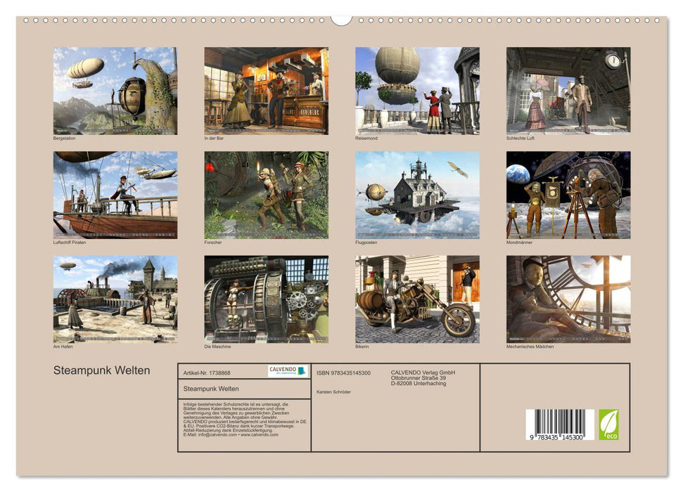 Steampunk Welten (CALVENDO Premium Wandkalender 2025)