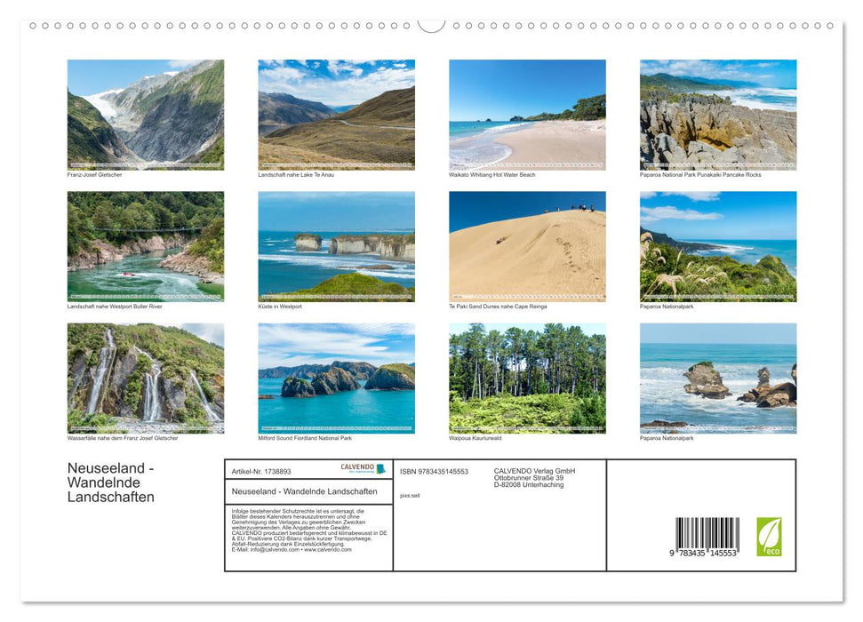 Neuseeland - Wandelnde Landschaften (CALVENDO Premium Wandkalender 2025)