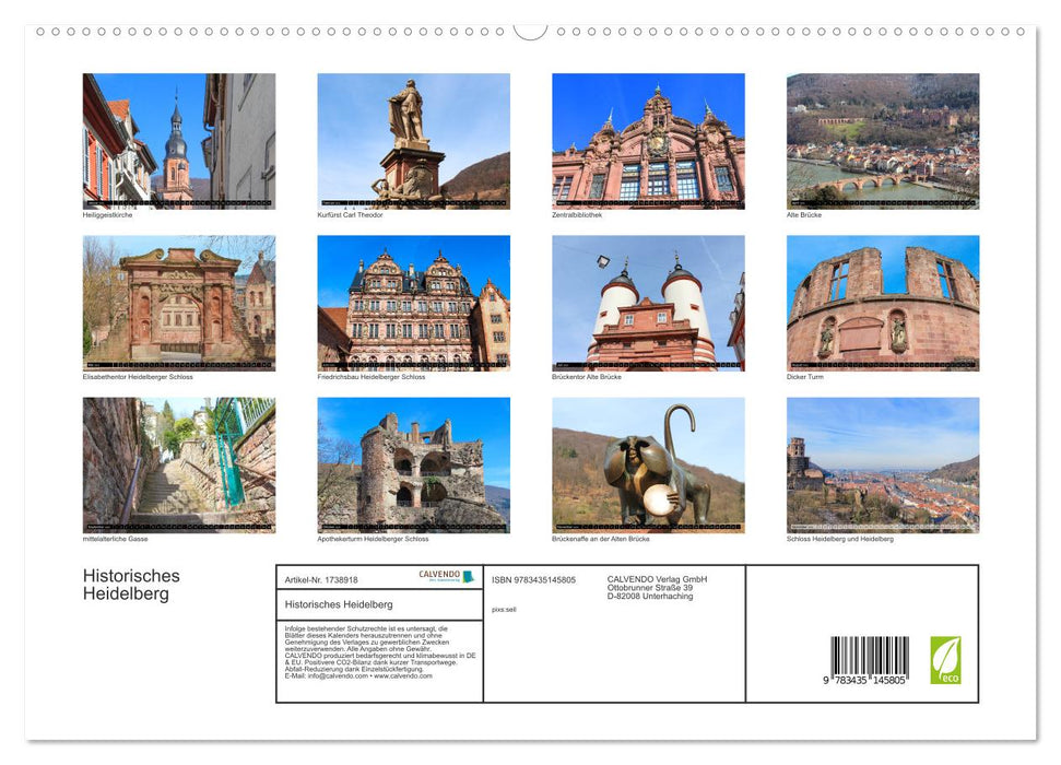 Historisches Heidelberg (CALVENDO Premium Wandkalender 2025)