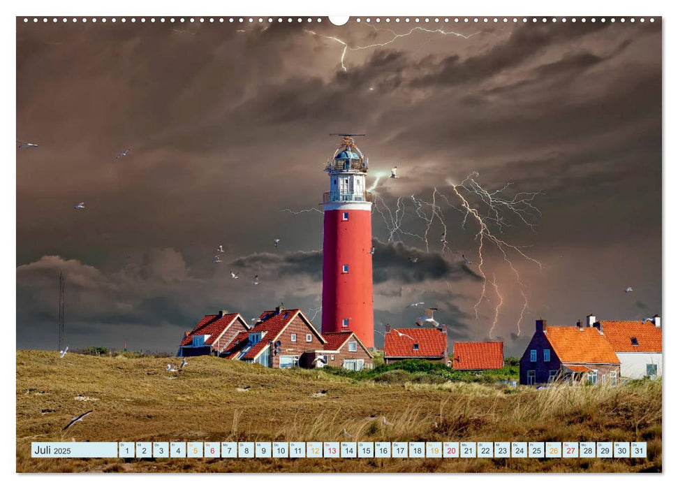 Leuchtturm Gewitter (CALVENDO Premium Wandkalender 2025)