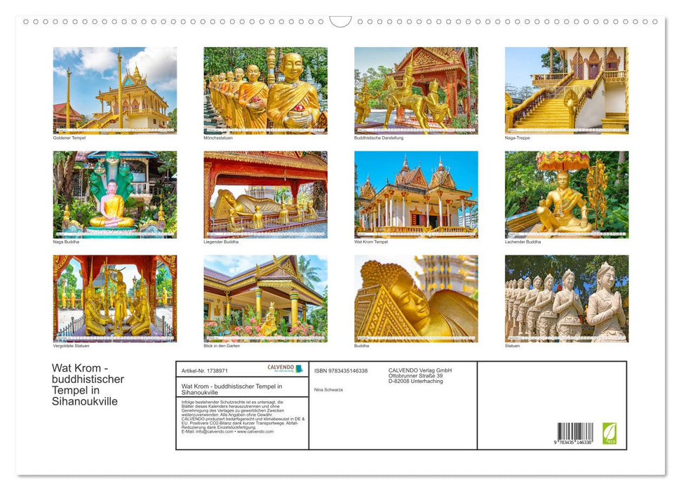 Wat Krom - buddhistischer Tempel in Sihanoukville (CALVENDO Wandkalender 2025)