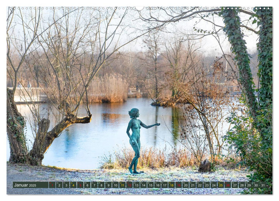 LEBENDE STATUE IN GRÜN 40 Jahre Grün 80 (CALVENDO Wandkalender 2025)