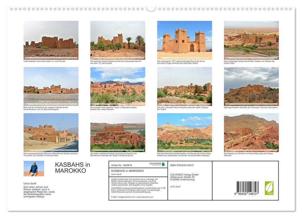 KASBAHS in MAROKKO (CALVENDO Premium Wandkalender 2025)