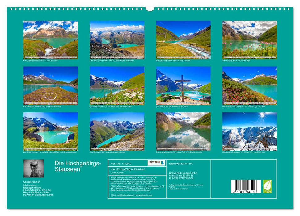 Die Hochgebirgs-Stauseen (CALVENDO Premium Wandkalender 2025)