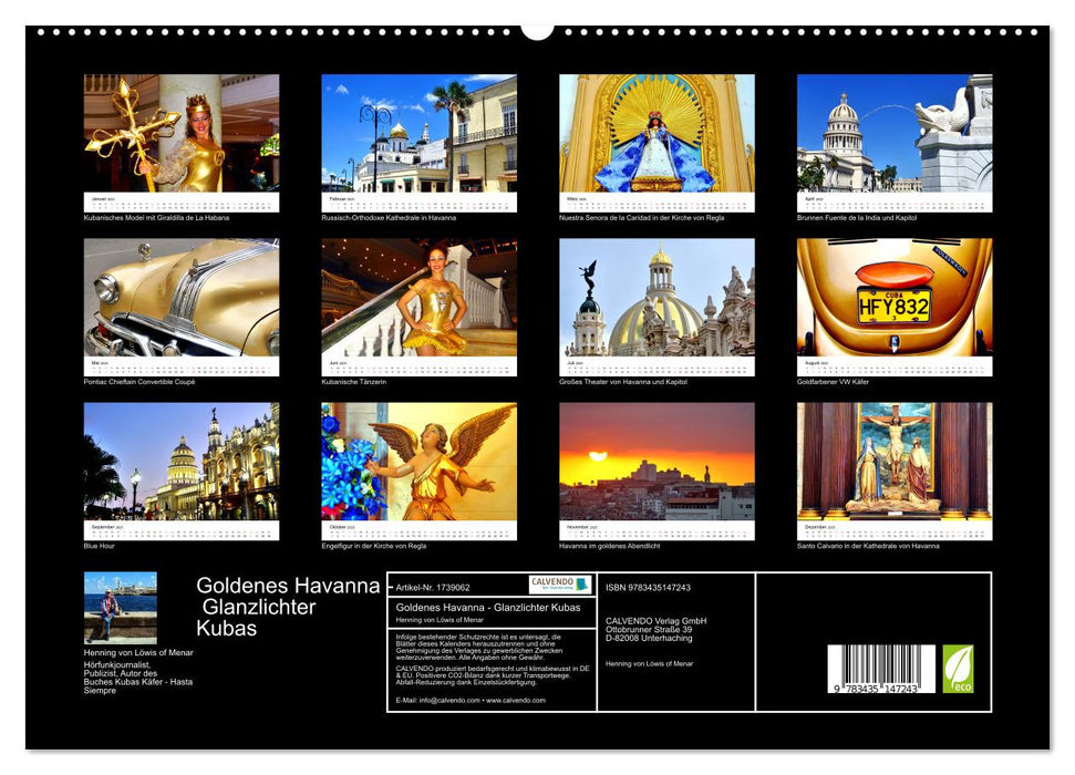 Goldenes Havanna - Glanzlichter Kubas (CALVENDO Premium Wandkalender 2025)