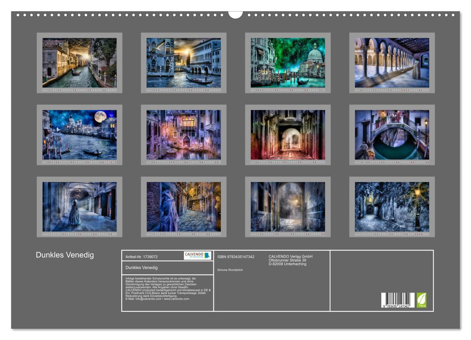 Dunkles Venedig (CALVENDO Wandkalender 2025)