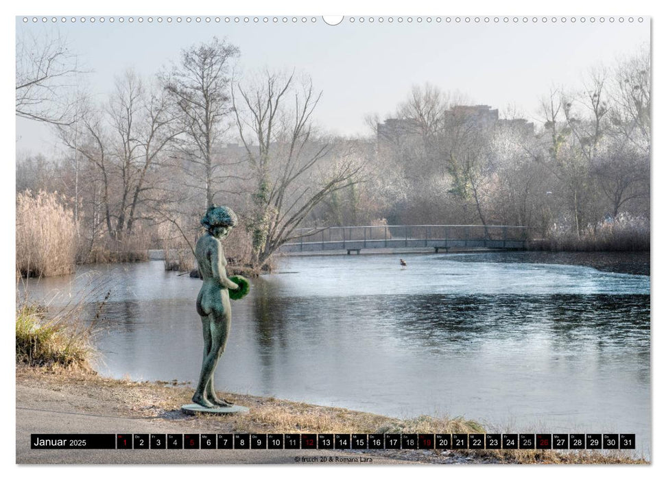 Bodypainting Statuen im Grünen (CALVENDO Premium Wandkalender 2025)