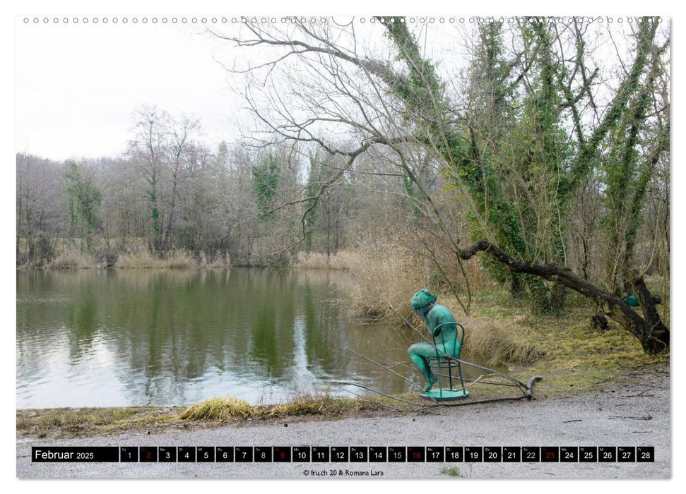 Bodypainting Statuen im Grünen (CALVENDO Premium Wandkalender 2025)