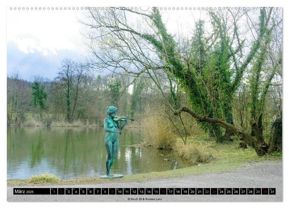 Bodypainting Statuen im Grünen (CALVENDO Premium Wandkalender 2025)