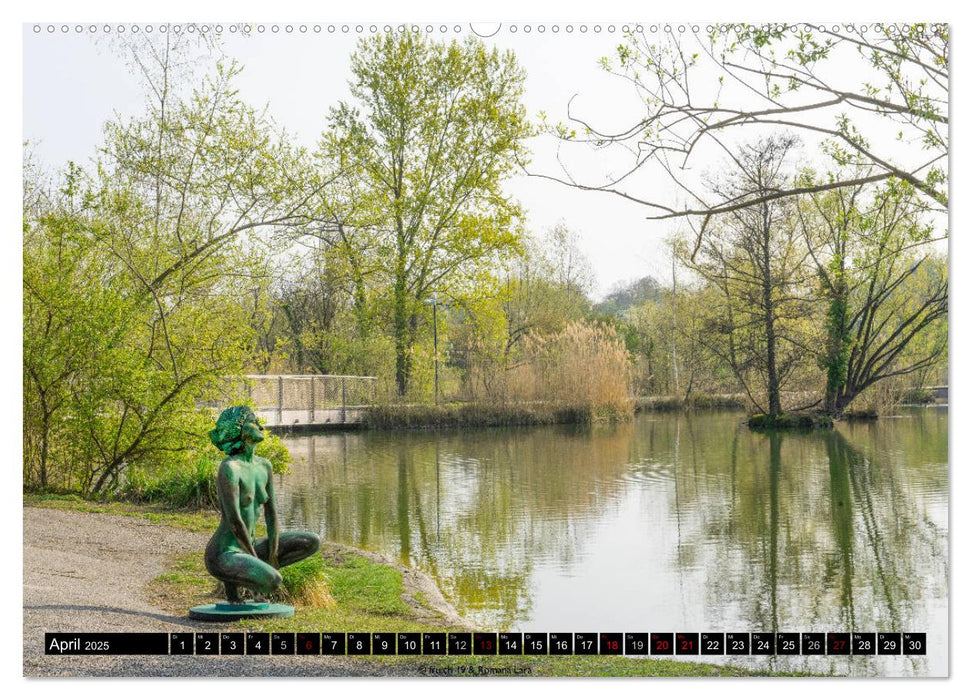 Bodypainting Statuen im Grünen (CALVENDO Premium Wandkalender 2025)