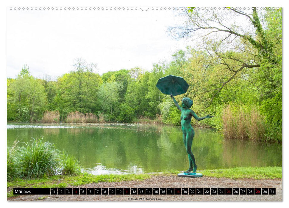 Bodypainting Statuen im Grünen (CALVENDO Premium Wandkalender 2025)