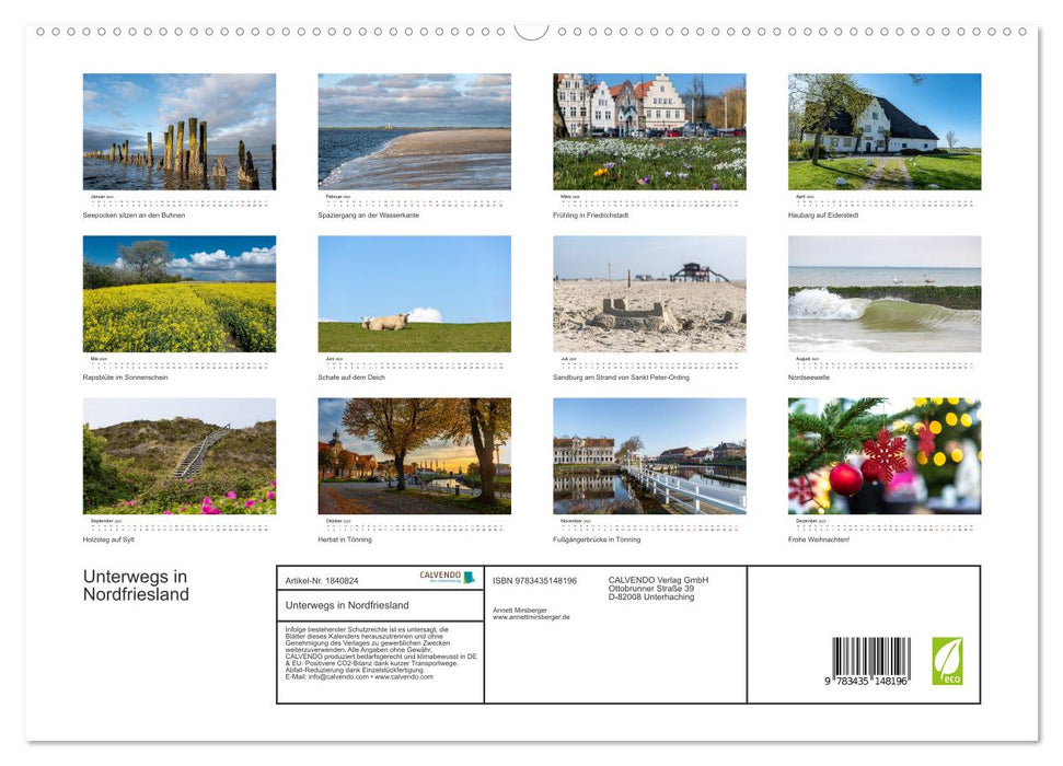 Unterwegs in Nordfriesland (CALVENDO Premium Wandkalender 2025)