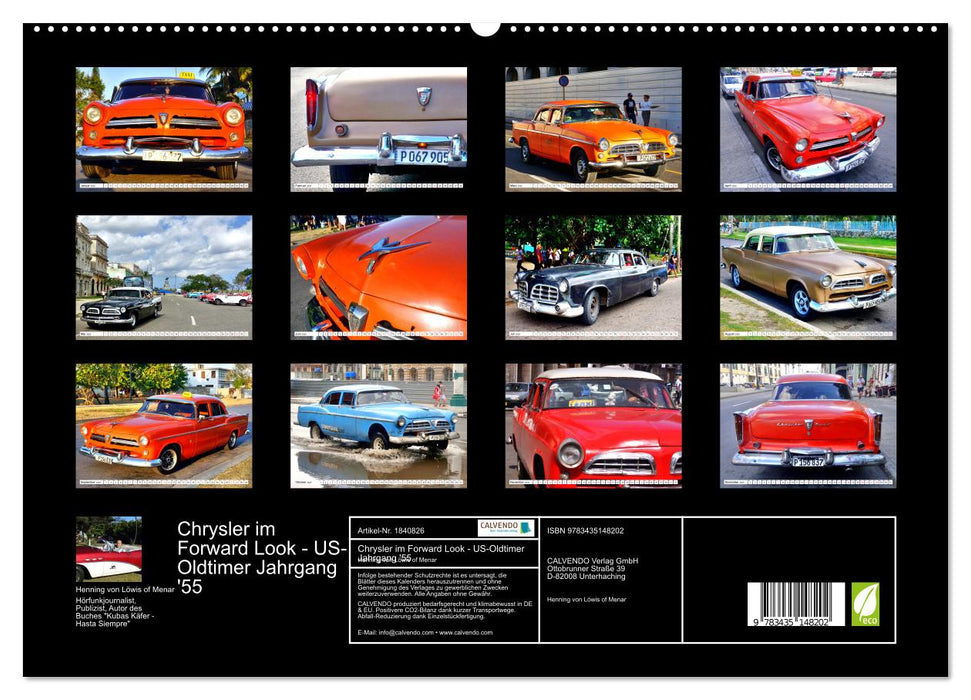 Chrysler im Forward Look - US-Oldtimer Jahrgang '55 (CALVENDO Premium Wandkalender 2025)