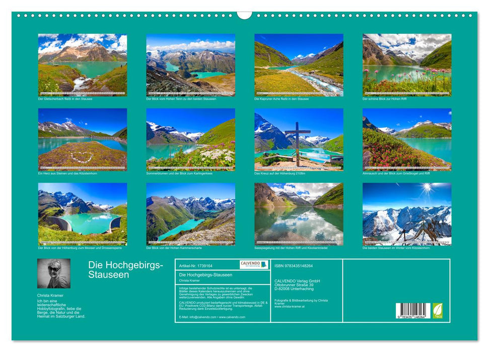 Die Hochgebirgs-Stauseen (CALVENDO Wandkalender 2025)