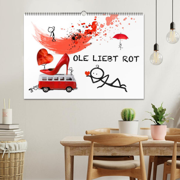 OLE LIEBT ROT (CALVENDO Wandkalender 2025)