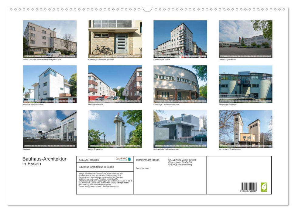 Bauhaus-Architektur in Essen (CALVENDO Wandkalender 2025)