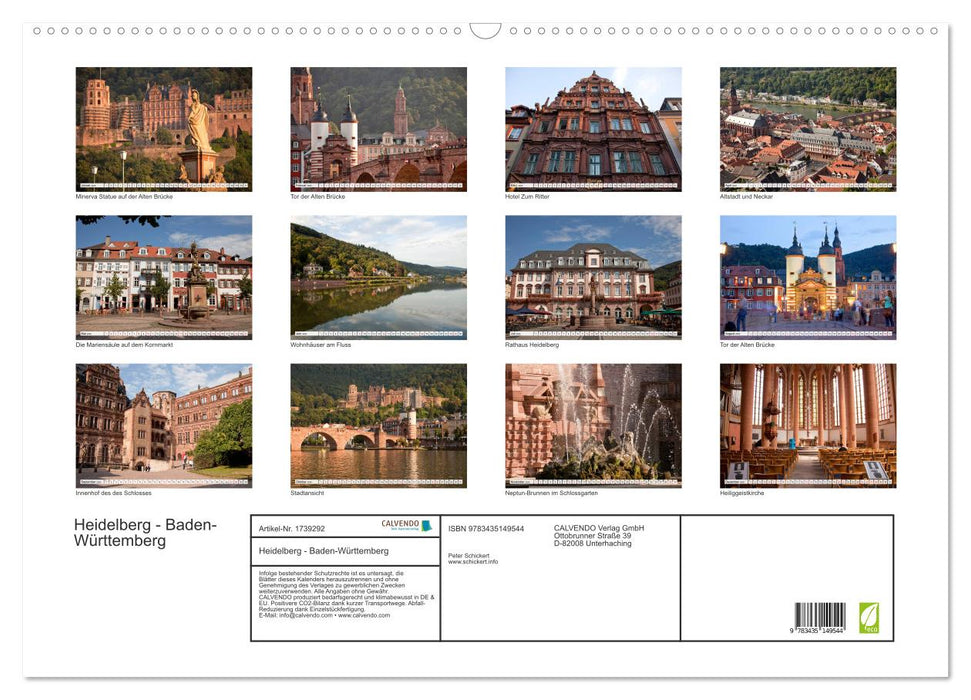 Heidelberg - Baden-Württemberg (CALVENDO Wandkalender 2025)