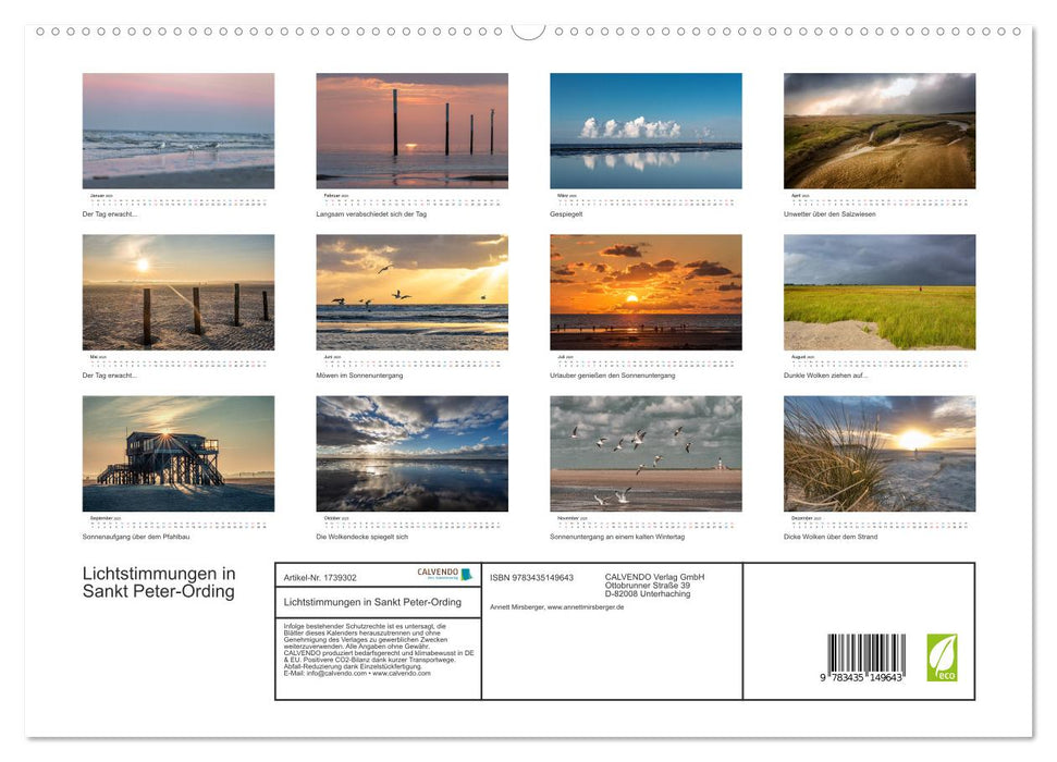 Lichtstimmungen in Sankt Peter-Ording (CALVENDO Premium Wandkalender 2025)