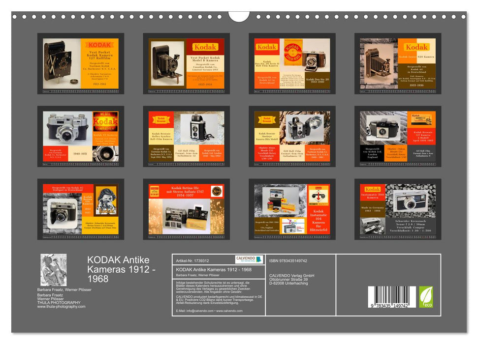 KODAK Antike Kameras 1912 - 1968 (CALVENDO Wandkalender 2025)