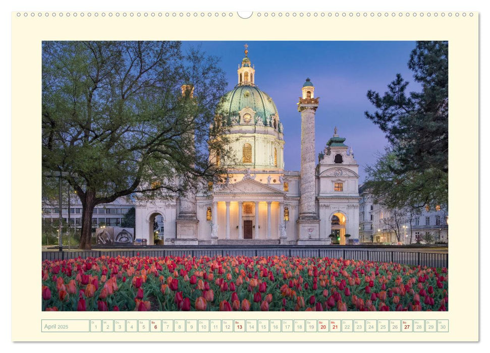 An der schönen blauen Donau - Ein Spaziergang in Wien (CALVENDO Wandkalender 2025)