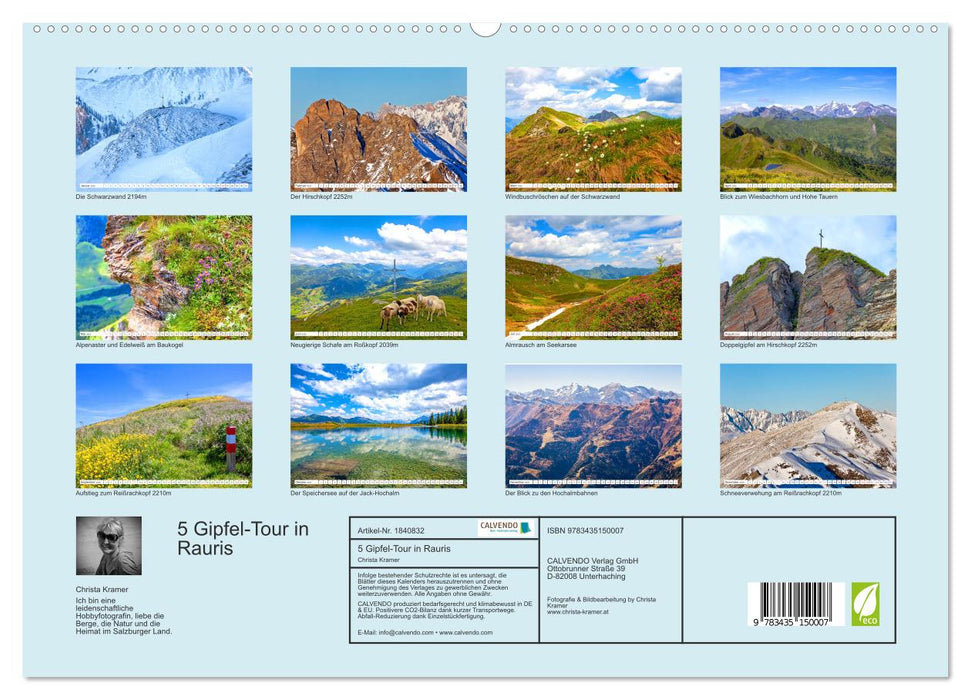 5 Gipfel-Tour in Rauris (CALVENDO Premium Wandkalender 2025)