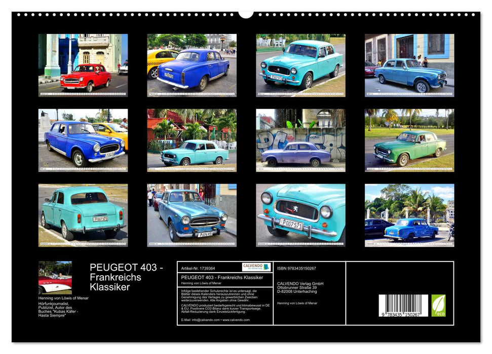 PEUGEOT 403 - Frankreichs Klassiker (CALVENDO Premium Wandkalender 2025)