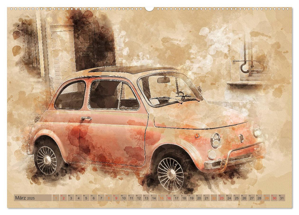 Kult-Autos, Nuova 500 (CALVENDO Premium Wandkalender 2025)