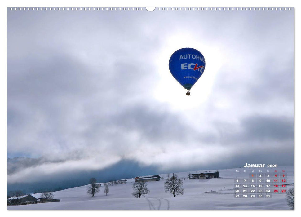 Ballonfahrt im winterlichen Kaiserwinkl (CALVENDO Wandkalender 2025)